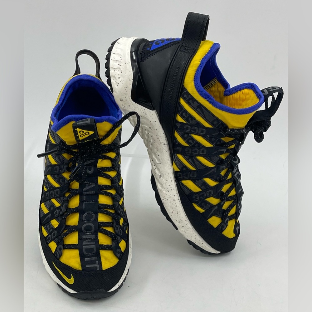 Nike ACG‎ Sneakers Youth 4 Yellow React Terra GobeK2 LDV Outdoors Hiking Worn 1x